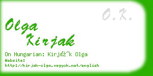 olga kirjak business card